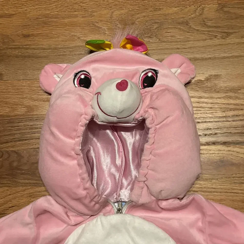 Cheer Bear Kids Care Bears Halloween Costume Size 2T Pink Rainbow 1 Piece Plush